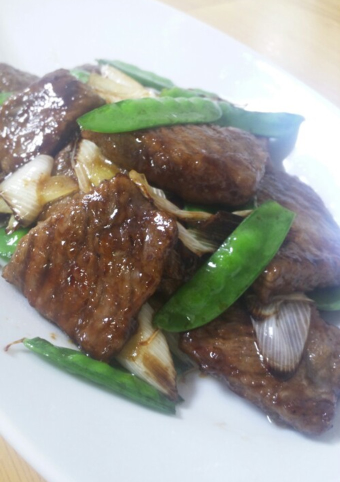 絹さやと牛肉の中華炒め-レシピのメイン写真