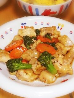 彩り野菜とチキンの甘辛炒め。-レシピのメイン写真