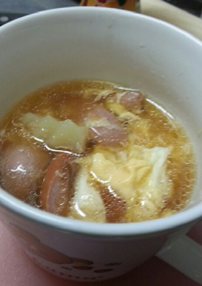 簡単ウインナーと玉子と冷凍ポテトのスープ-レシピのメイン写真
