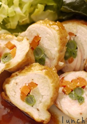 鶏胸肉の照り焼きチキンロール☆黄金のたれ-レシピのメイン写真