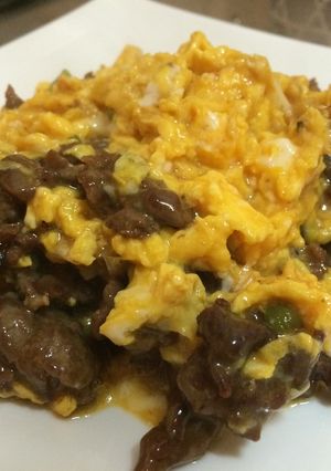 牛肉とふわとろ卵の炒め物-レシピのメイン写真