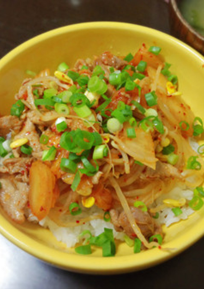 簡単激ウマ！もやしたっぷり豚キムチ丼！-レシピのメイン写真