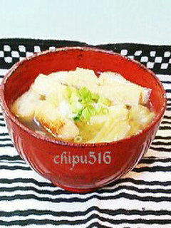 簡単子供が喜ぶ 白菜と油揚げの味噌汁-レシピのメイン写真