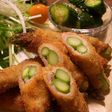 アスパラの豚ばら巻き揚げ