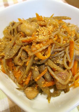糸こんにゃくでかさマシ❀鶏ゴボウ炒め❀-レシピのメイン写真