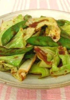 キャベツと絹さやの甜麺醤炒め-レシピのメイン写真