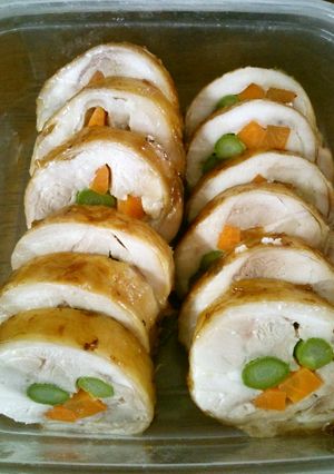 レンジでアスパラ人参チキンロール-レシピのメイン写真