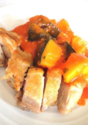 鶏モモのゴロゴロ野菜トマトソース-レシピのメイン写真