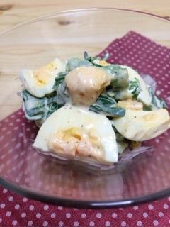 菜の花とタマゴの味噌マヨ和え-レシピのメイン写真