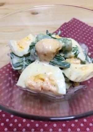 菜の花とタマゴの味噌マヨ和え-レシピのメイン写真