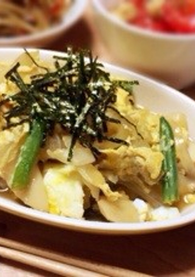 エリンギとインゲンの卵とじ-レシピのメイン写真