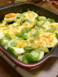 そら豆とゆで卵のちょっと和風♡チーズ焼き-レシピのメイン写真