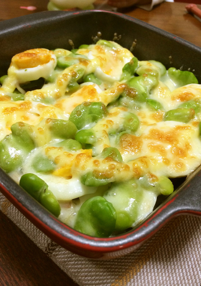 そら豆とゆで卵のちょっと和風♡チーズ焼き-レシピのメイン写真