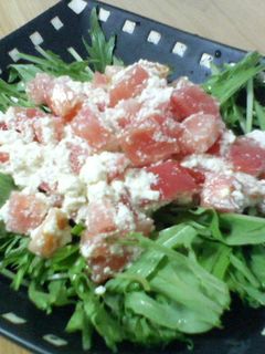 水菜とトマトのチーズサラダ-レシピのメイン写真