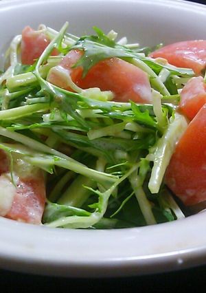 絶品♪水菜とトマトのサラダ-レシピのメイン写真