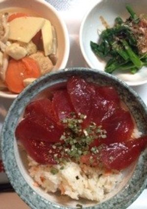 醤油と麺つゆだけ漬けまぐろん。-レシピのメイン写真