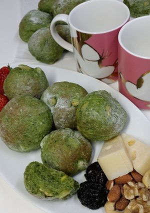 栄養満点♡枝豆ホウレン草のフワフワパン♡-レシピのメイン写真