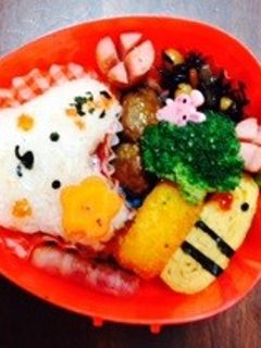 ウサギさん弁当 春-レシピのメイン写真