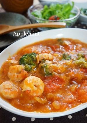 海老とトマトとブロッコリーのチリソース-レシピのメイン写真