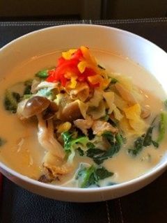 帆立とほうれん草の豆乳うどん-レシピのメイン写真