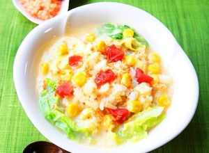 ✿朝に～春キャベツ焼鮭梅の味噌汁風雑炊✿-レシピのメイン写真