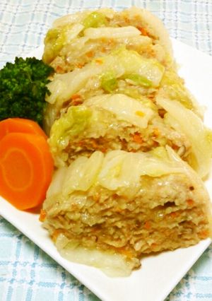鶏ひき肉と白菜のレンジ蒸し-レシピのメイン写真