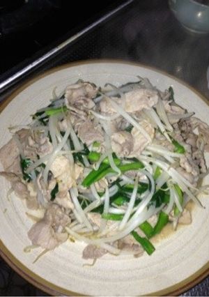 ご飯がすすむ♪豚肉とニラともやしの塩炒め-レシピのメイン写真