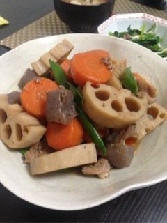根菜と鶏肉とこんにゃくの煮物-レシピのメイン写真