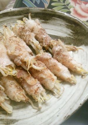 節約☆ニンニクたっぷりもやしの豚肉巻き-レシピのメイン写真
