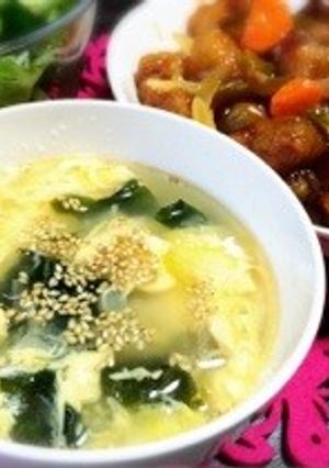 やさしい味♡豆腐とワカメのたまごスープ-レシピのメイン写真