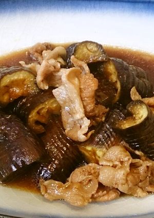 簡単!なすと豚肉の煮物-レシピのメイン写真