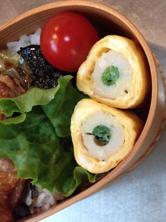 お弁当に♪ほうれん草in竹輪の卵焼き-レシピのメイン写真