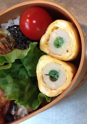 お弁当に♪ほうれん草ｉｎ竹輪の卵焼き-レシピのメイン写真