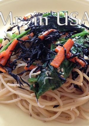 ひじきとほうれん草のパスタ-レシピのメイン写真