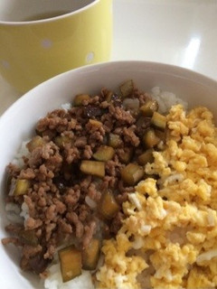 茄子とひき肉の二色丼-レシピのメイン写真