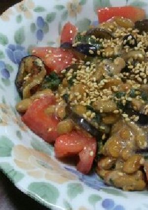 サラダみたいな？納豆withカラフル野菜-レシピのメイン写真