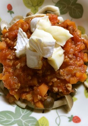 レンジで簡単しめじのチーズミートソース-レシピのメイン写真