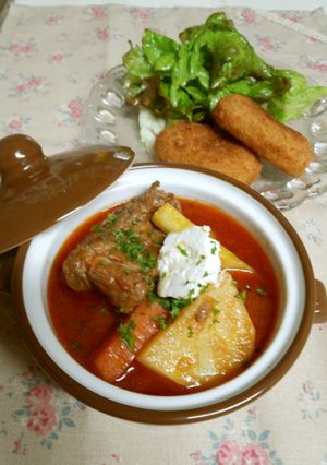 手間無しやわらか豚肉と野菜のトマト煮込み-レシピのメイン写真