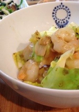海老とキャベツの塩にんにく炒め＊-レシピのメイン写真