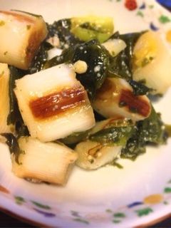 簡単★焼き長ねぎとわかめのぬた-レシピのメイン写真