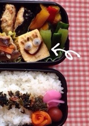 ☆卵焼きでキャラ弁スポンジボブ☆-レシピのメイン写真
