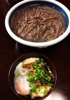♪お昼に美味しい温たかとろろ納豆そば♪-レシピのメイン写真
