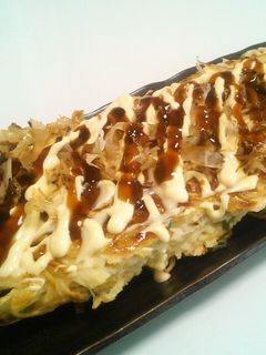 素麺リメイクでお好み焼き-レシピのメイン写真
