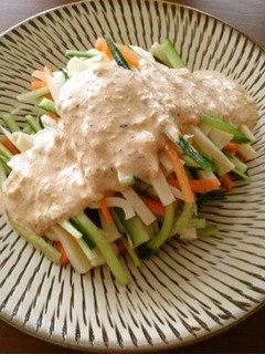 高野豆腐のサラダ〜胡麻マヨソース-レシピのメイン写真