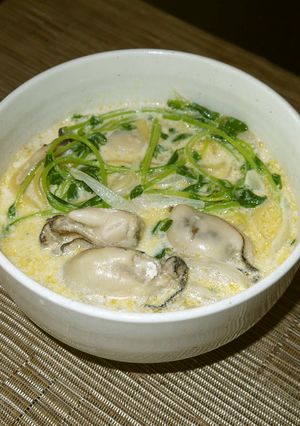 牡蠣と豆苗のスープパスタ-レシピのメイン写真