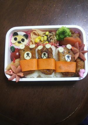 簡単天むす風くまさんキャラ弁当-レシピのメイン写真