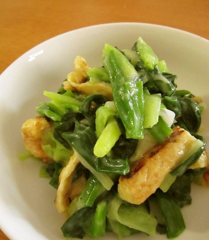 定番☆分葱と揚げのからし酢味噌和え by rarararako 【クックパッド