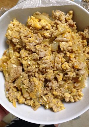 簡単鶏そぼろ卵とじ-レシピのメイン写真