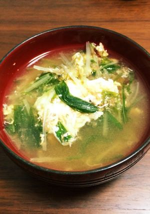 【10分で汁物】水菜のかきたまスープ-レシピのメイン写真