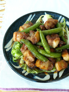 スナップえんどうと豚肉の炒め物-レシピのメイン写真
